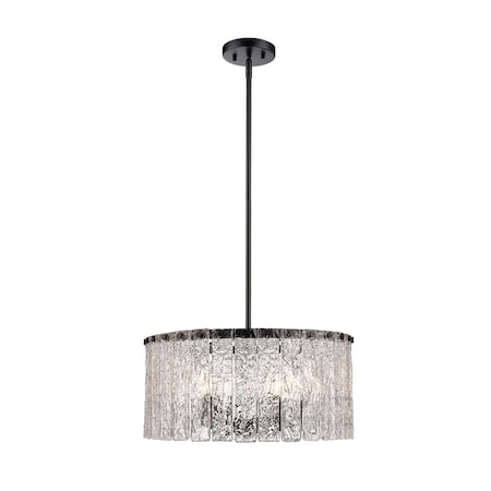 Z-Lite Glacier Pendant, 5-Light, 19 In.W x 10 In.H, Matte Black/Clear 1943P18-MB